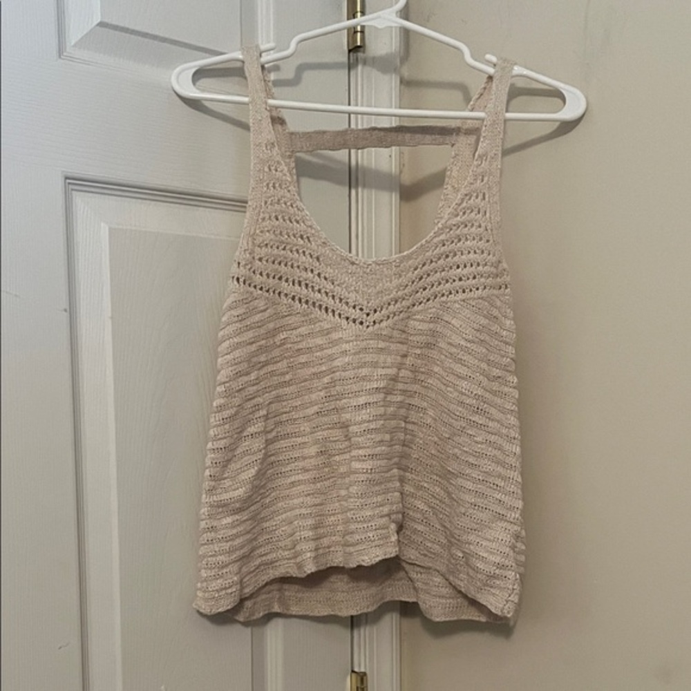 American Eagle Outfitters Beige Knit Crop Top